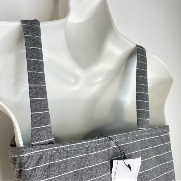 NWT Tokyo Fashion Grey Stripe Crop Top - Picture 4 of 9